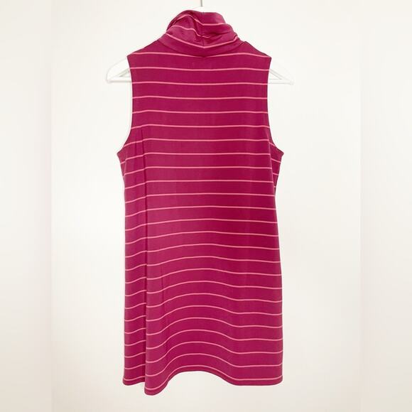 Garnet Hill size small striped turtleneck sleeveless dress - Picture 3 of 9
